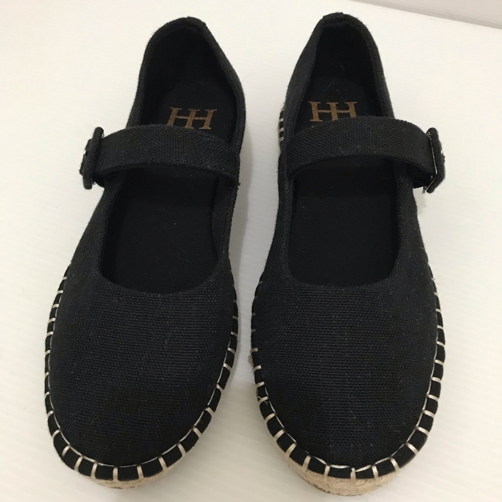 Haute Hippie Black Canvas Mary Jane Espadrilles - Picture 2 of 7